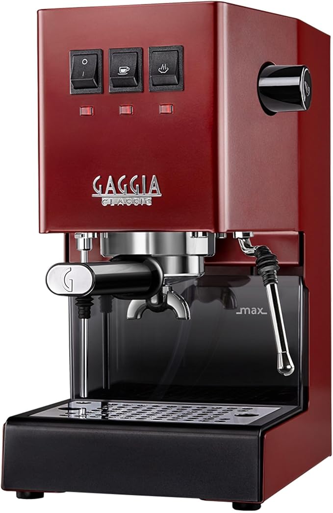 Gaggia RI9380/47 Classic Pro - Máquina de café expreso, 1.3 litros, color rojo cereza