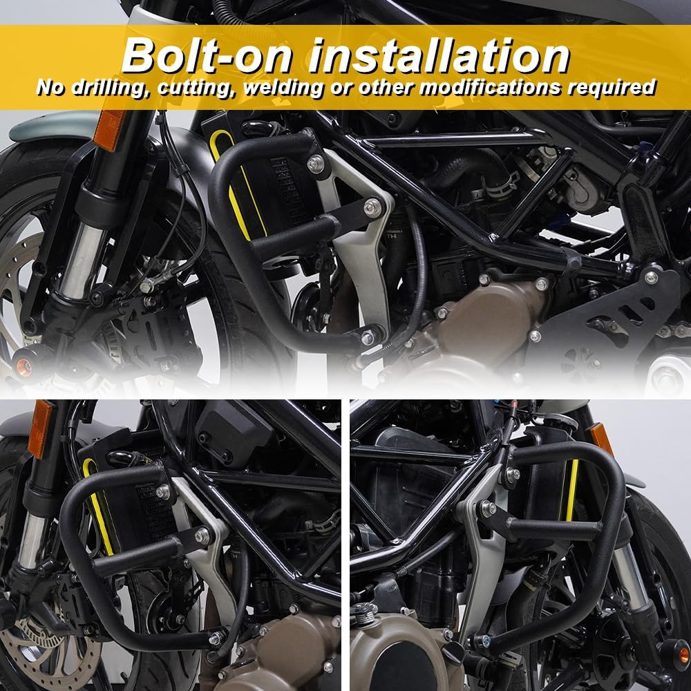 Protector de motor de carretera compatible con Husqvarna Vitpilen/Svartpilen 401 2018-2023 Protector de parachoques de barra de motor de motocicleta