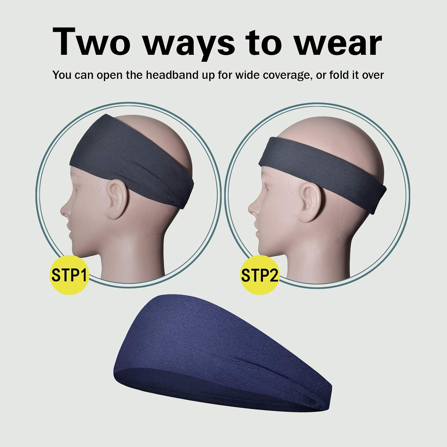 Pilamor Diademas deportivas para hombres (paquete de 5), diadema de entrenamiento que absorbe la humedad, diademas para correr, ciclismo, fútbol, yoga, banda para el cabello para mujeres y hombres
