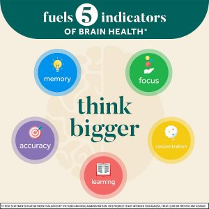 NEURIVA Suplemento cerebral original para memoria, enfoque y concentración, aprendizaje y precisión con nootrópicos clínicamente probados, fosfatidilserina y neurofactor, sin cafeína, cápsulas de 30 unidades