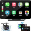 Capapro 7" HD Portable Carplay Wireless Touch Screen Double Din Car Stereo Compatible Apple Carplay and Android Auto with GPS Navigation, Voice Control, Mirror Link, Bluetooth