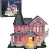 Pink Palace House Building Set with Lights, Halloween Haunted House Blocks Toy, Halloween House Kit for Kids Adults, Compatible with Lego, Christmas for Girls and Boys, Aged 8+ (1349PCS)