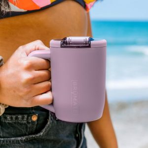 BrueMate Muev - 15oz 100% Leak Proof Insulated Coffee Mug with Handle & Lid - Stainless Steel Coffee Travel Mug - Double Walled Coffee Cup (Dark Aura)