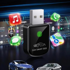 Wireless Carplay Adapter for iPhone Latest Upgrade, Tiny Bluetooth Dongle Convert Wired to Wireless for Apple Car Play Plug & Play, Zero-Lag Auto-Connect GPS Works With 2016+ Car(Matte Black)