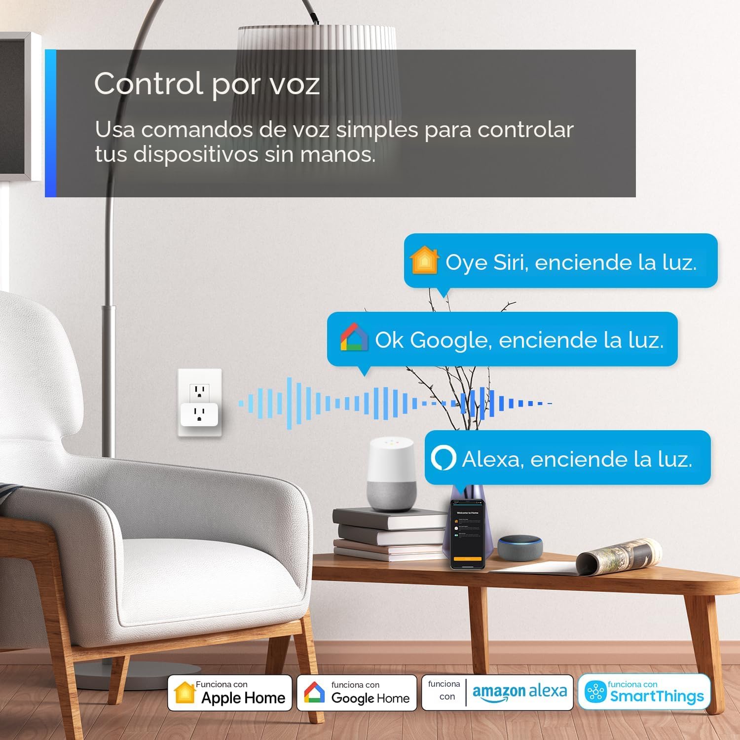 TP-Link Tapo Enchufe Inteligente Mini Compatible con Matter, Diseño Compacto, 15A/1800W Máx., Configuración Súper Fácil, Funciona con Apple Home, Alexa y Google Home, Certificado UL, Solo Wi-Fi 2.4G