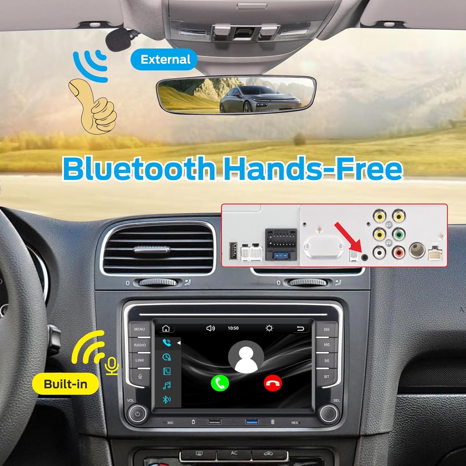 Fast Boot Linux Car Stereo | Compatible for VW Golf 5 6 Passat Jetta Caddy EOS T5 Touran CC Polo with Wireless Carplay Android Auto Bluetooth FM AM RDS Radio | 100W DSP |
