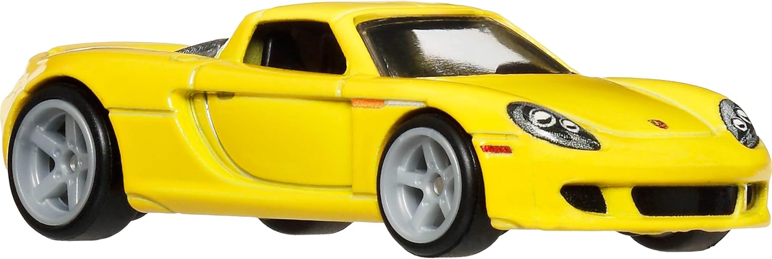Hot Wheels Vehículo de Juguete Coleccionable Premium Car Culture, Porsche Carrera GT a Escala 1:64 Fundido a Presión, Vehículo de Iconos Atemporales con Neumáticos de Pilotos Reales