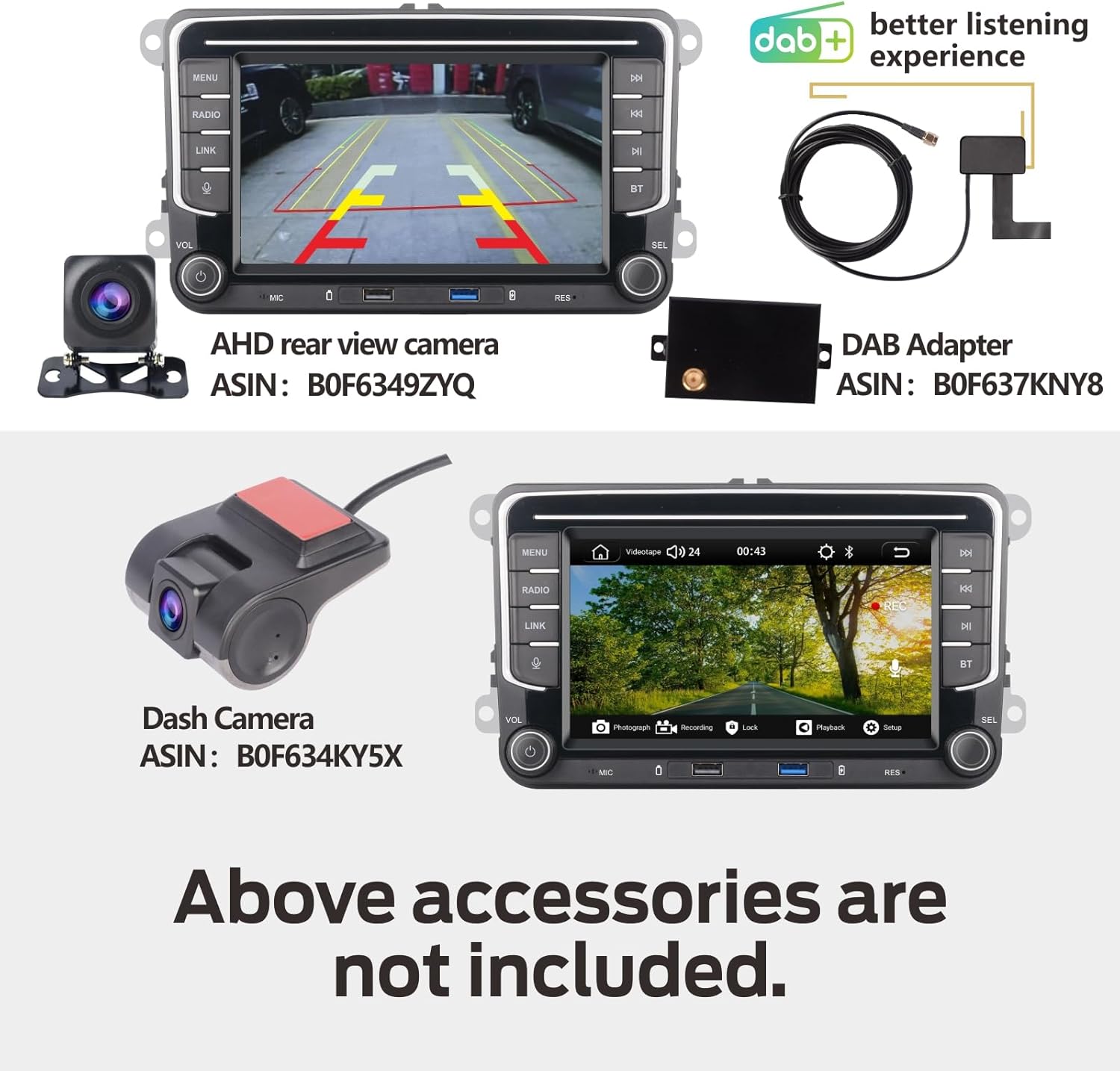 Fast Boot Linux Car Stereo | Compatible for VW Golf 5 6 Passat Jetta Caddy EOS T5 Touran CC Polo with Wireless Carplay Android Auto Bluetooth FM AM RDS Radio | 100W DSP |