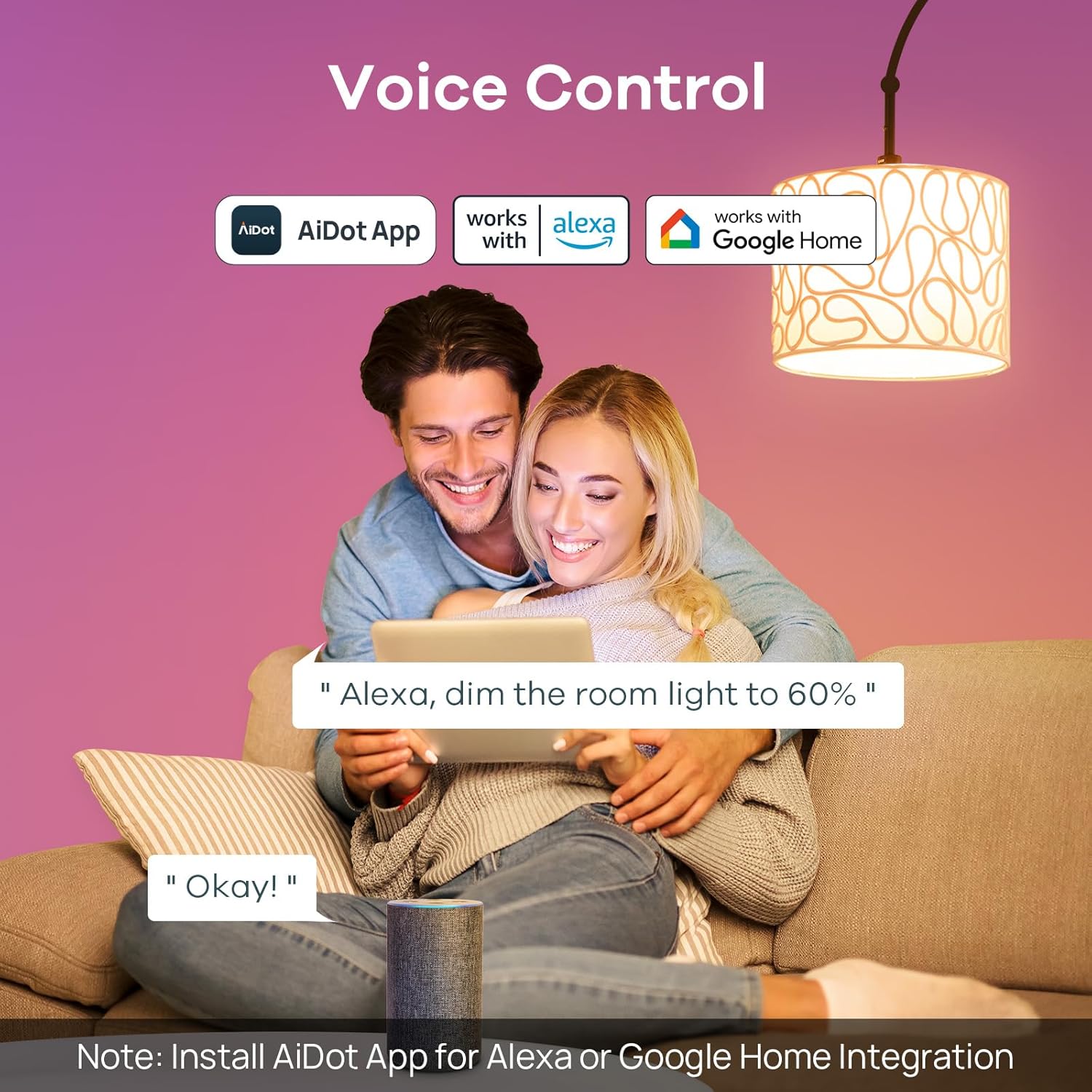Linkind Smart Light Bulbs, Smart Bulb that Work with Alexa, Google Home, AiDot, LED Light Bulbs Color Changing RGBTW, 104 Preset Scene, Music Sync, Dotis, A19 E26 2.4G WiFi Bluetooth 60W 800LM, 4Pack