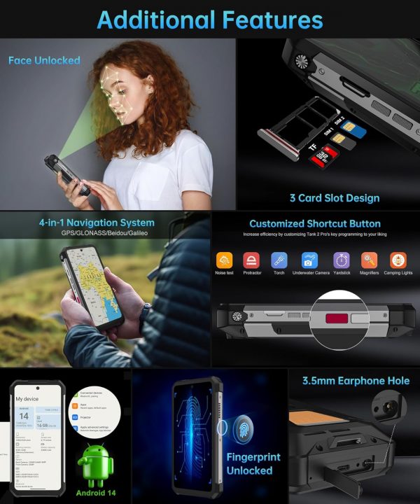 8849 Tank 2 Pro Rugged Smartphone Unlocked, 24+512GB/1TB Android 14 ...