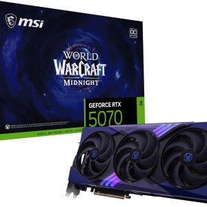 msi Gaming RTX 5070 12G World of Warcraft Midnight Void Edition OC Graphics Card (12GB GDDR7, 192-bit, Extreme Performance: 2625 MHz, DisplayPort x 3 2.1a, HDMI 2.1b, NVIDIA Blackwell Architecture)