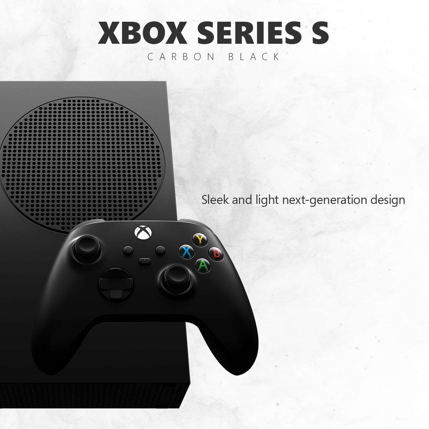 Microsoft Xbox Series S 1TB SSD Console Carbon Black - Includes Xbox Wireless Controller - Up to 120 frames per second - 10GB RAM 1TB SSD - Experience high dynamic range - Xbox Velocity Architecture (Renewed)