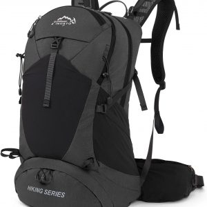 IX INOXTO Hiking Backpack, Waterproof Hiking Daypack with Rain Cover, Lightweight Travel Camping Backpack for Men Women (Black Without 3L)