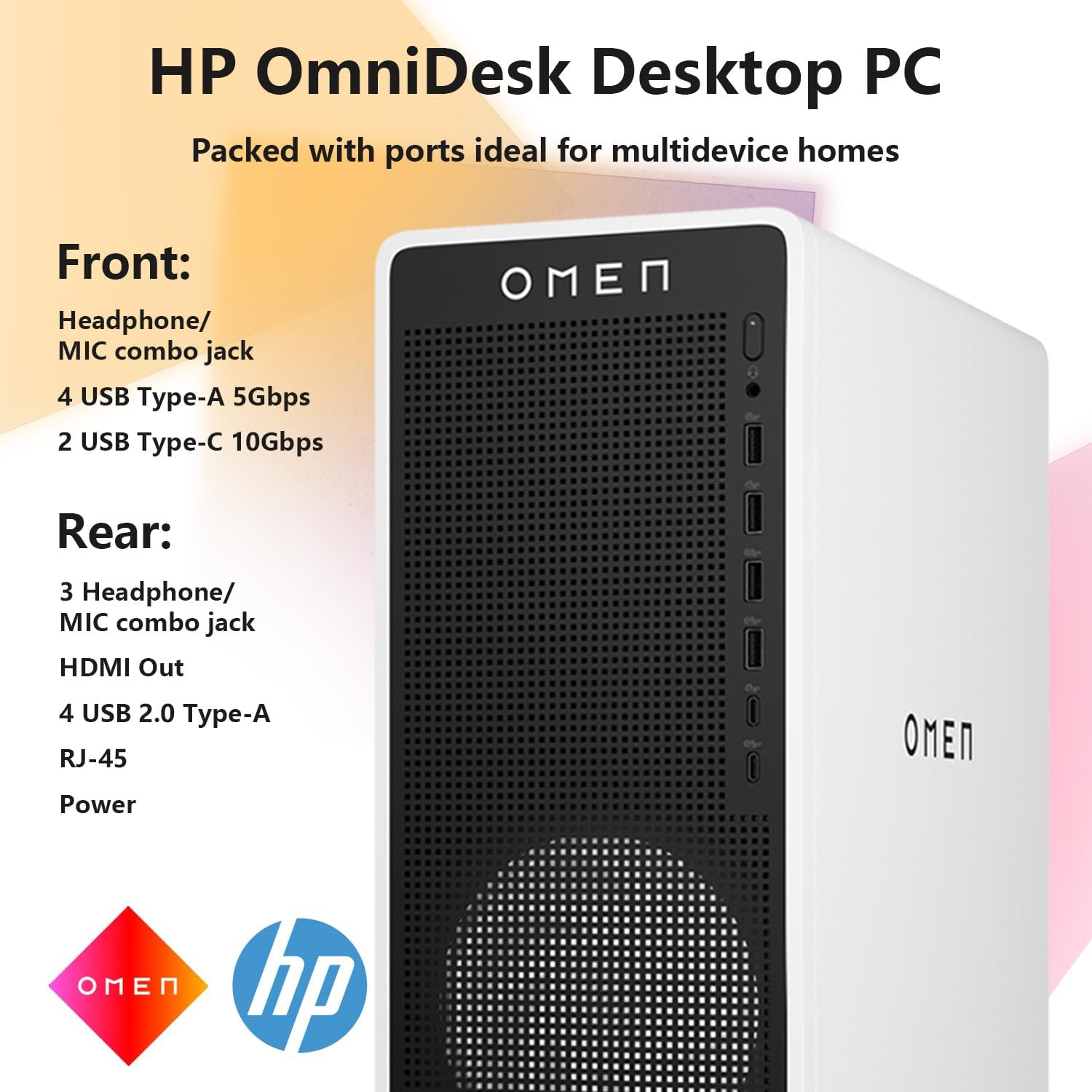 HP OMEN 16L TG03 Pro Business Gaming Desktop, Intel Ultra 7 265F (Beats i7-14700F), NVIDIA RTX 5060, 32GB DDR5 RAM, 1TB SSD, estación de trabajo para creación, paquete con teclado Thunderobot KG3089R