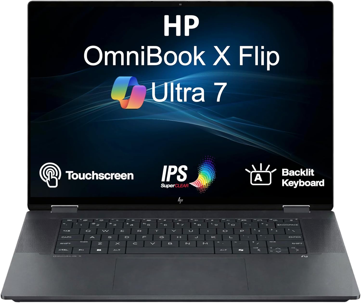 HP OmniBook X Flip AI Powered 2-in-1 Copilot+ Laptop (NextGen Envy x360) 16.0" Touch IPS WUXGA (Intel Ultra 7-258V, 32GB LPDDR5X, 2TB SSD, Backlit KB, Thunderbolt 4, Win11P) w/DKZ USB Port Expander