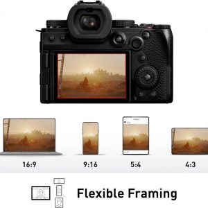 Panasonic LUMIX S5II Cámara sin espejo, de 24.2MP de marco completo con AF híbrido de fase, nueva tecnología de I.S. activa, grabación ilimitada de 4:2:2 de 10 bits - DC-S5M2BODY Negro