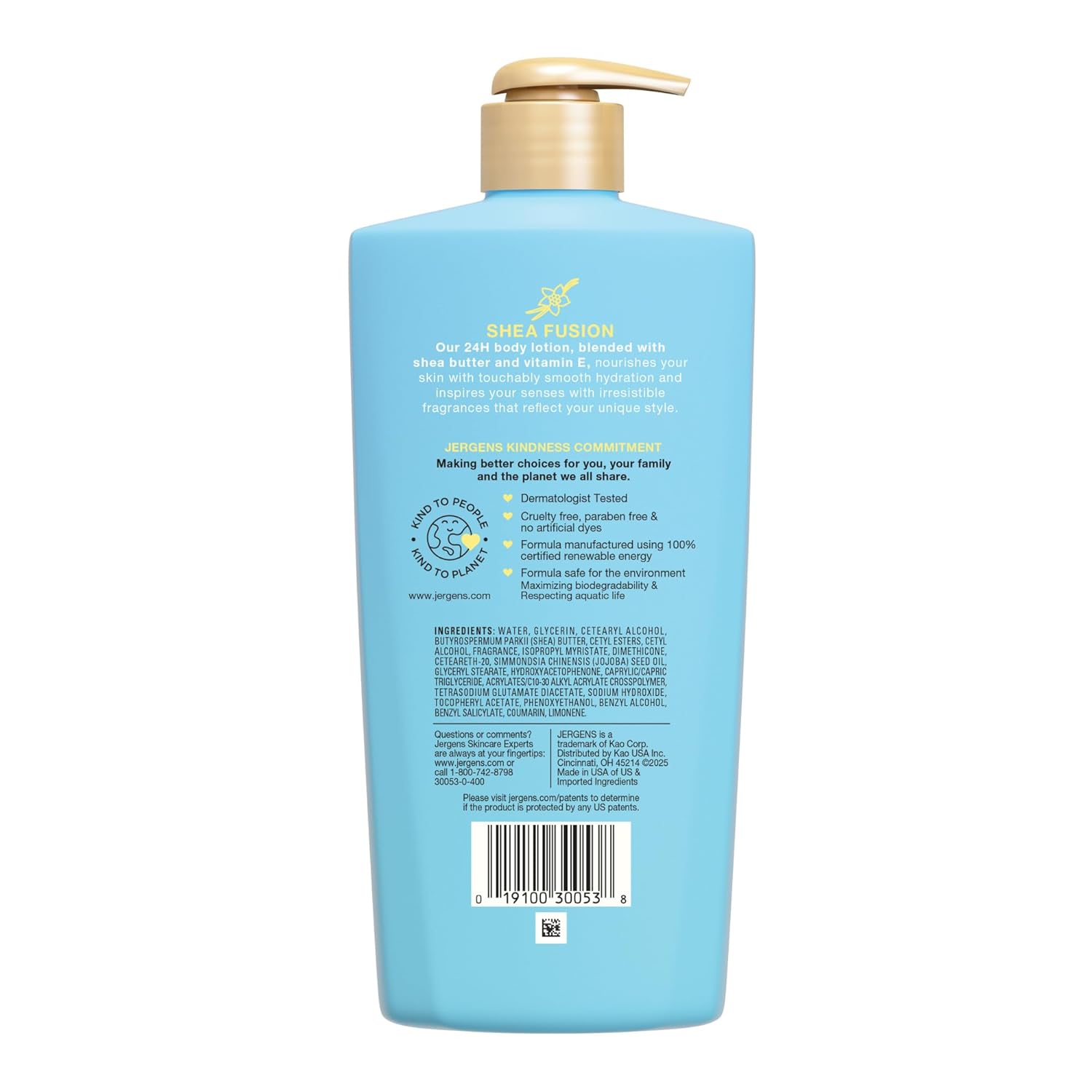 Jergens Shea Fusion Vanilla Crush Body Lotion for Dry Skin, Moisturizing Body Lotion with Shea Butter and Vitamin E, 14 fl oz