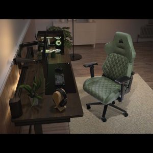 Corsair TC500 Luxe Gaming Chair – Premium Breathable Fabric – Wide Seat – Five-Way Adjustable Armrests – Adjustable Built-in Lumbar Support – 90-135 Degree Recline – Sherwood