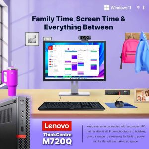 Lenovo M720Q ThinkCentre Mini PC | Windows 11 Pro | Intel i5-8400T | 8 GB RAM + 250 GB NVME | WiFi 5G + BT | Ordenador de escritorio micro para el hogar u oficina (renovado)