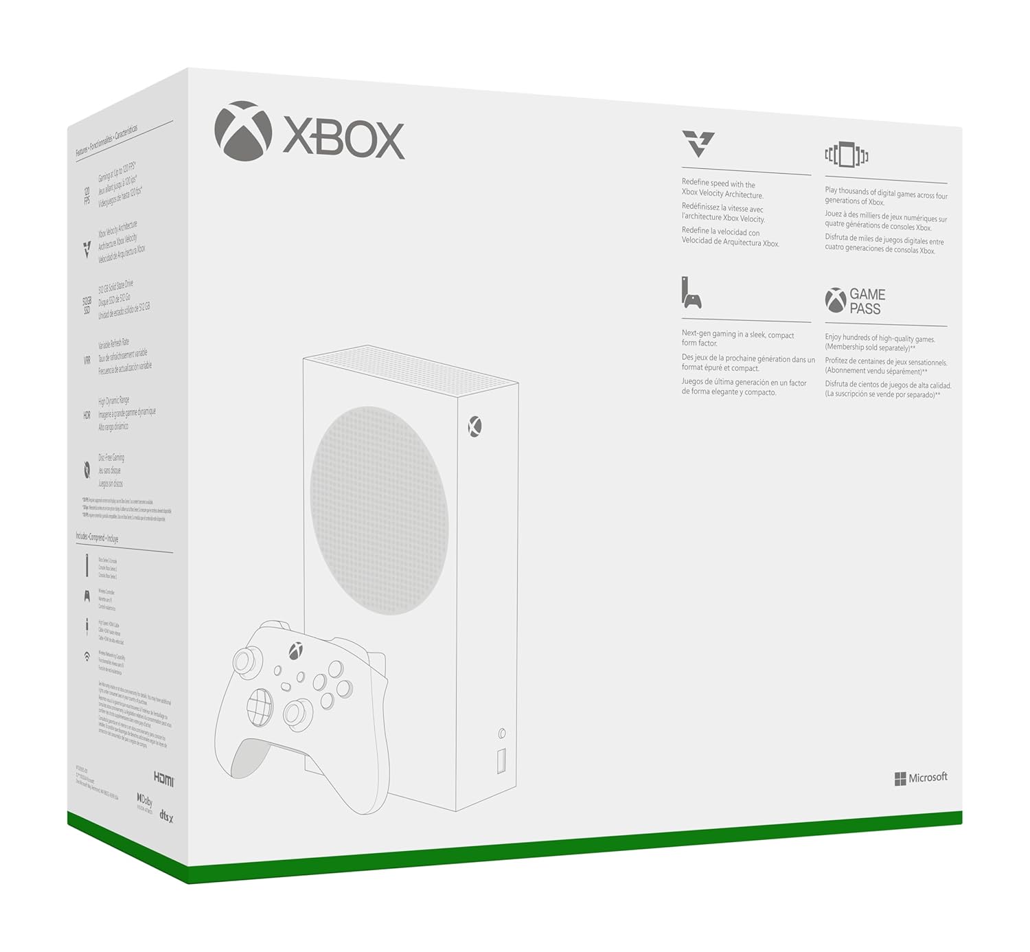 Xbox Series S - All Digital Gaming Console - 512GB SSD - Includes Wireless Controller - 120FPS (Renewed Premium)