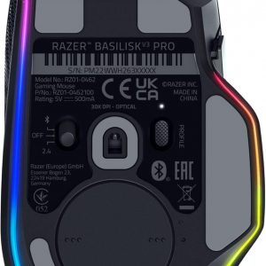 Razer Basilisk V3 Pro Wireless Gaming Mouse: HyperScroll Tilt Wheel - 30K DPI Optical Sensor - Gen-3 Optical Switches - 13-Zone Chroma RGB - 13 Programmable Controls - 3 Connection Modes - Black