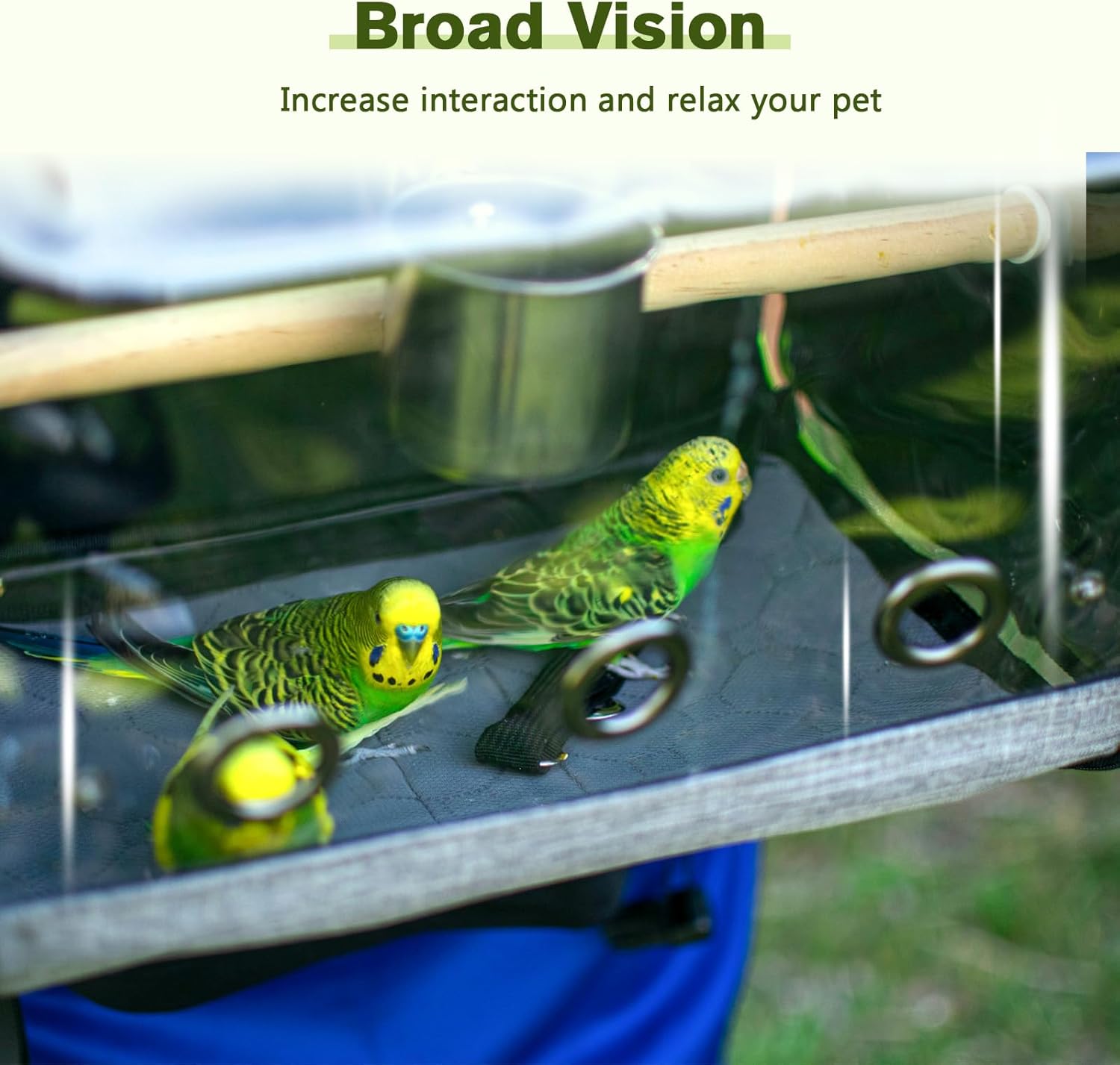 Pecute Mochila transportadora de pájaros, mochila de pájaros loros con ventana visible, percha de pie de altura ajustable, latas de alimentación, almohadillas impermeables, jaula de viaje plegable ligera para pájaros para senderismo, campamento