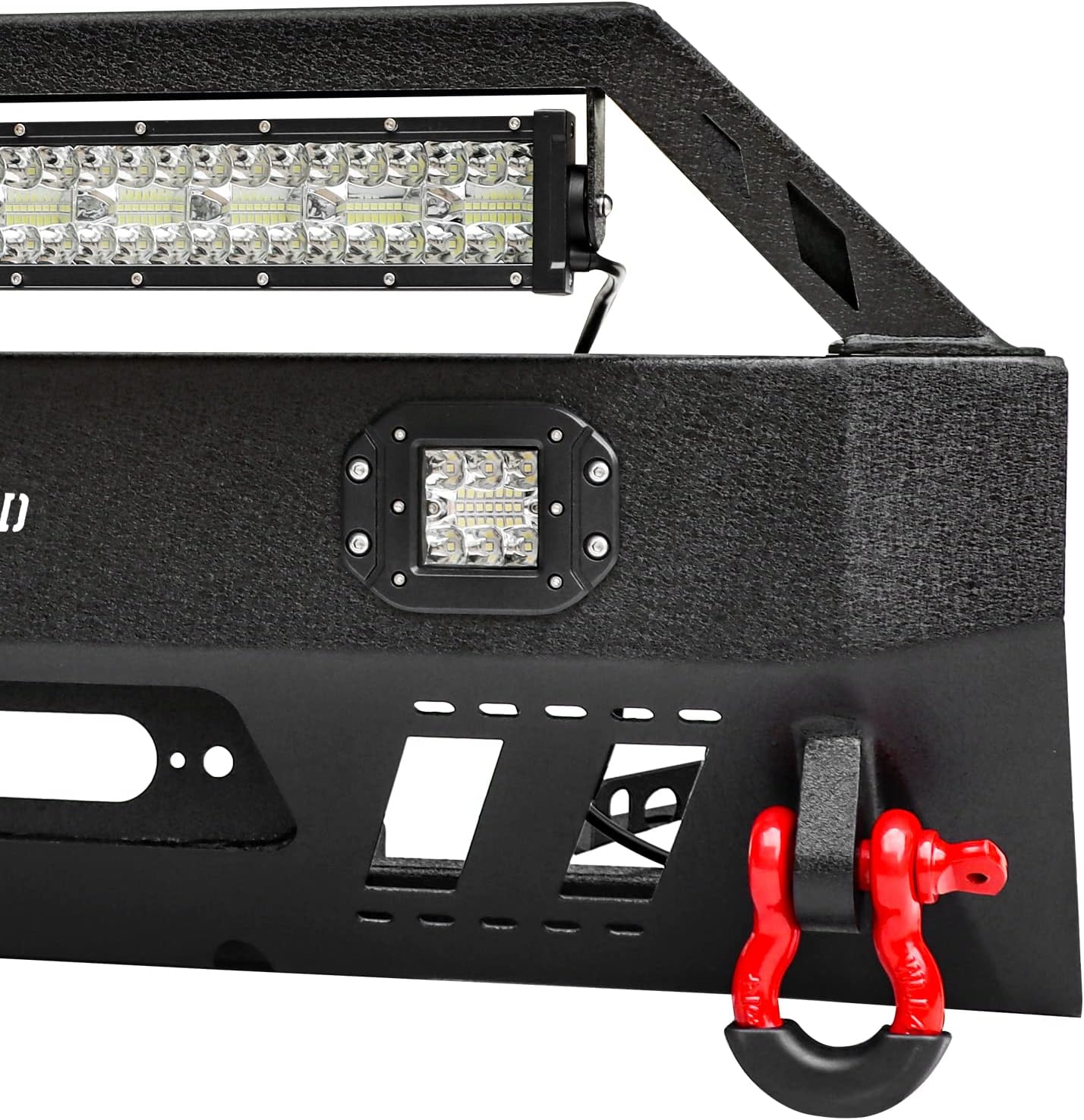 4 Runner Front Bumper Fits 2010-2024 5th Gen 4 Runner (Except 2010-2013 SR5) Offroad Front Bumper Black with LED Light