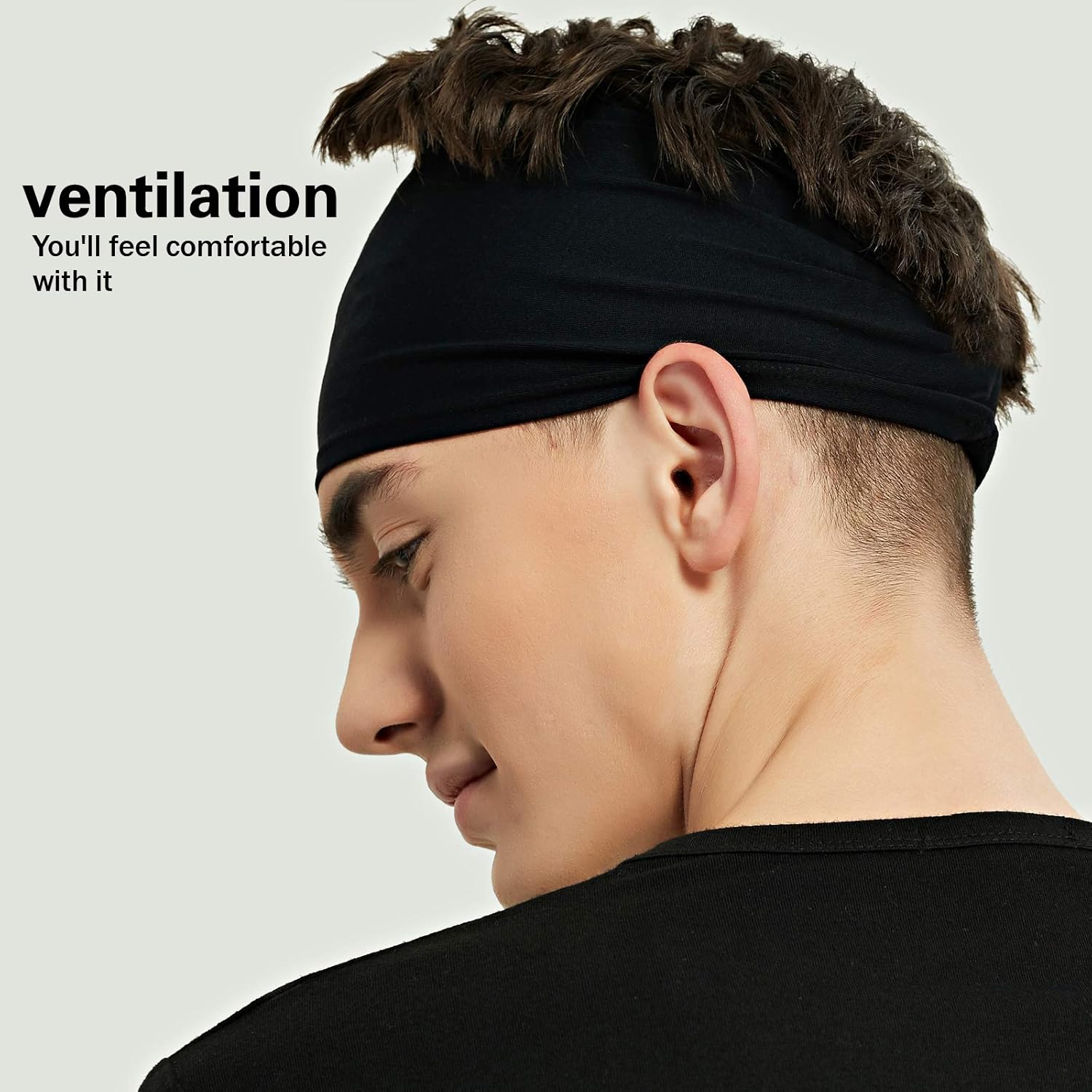 Pilamor Diademas deportivas para hombres (paquete de 5), diadema de entrenamiento que absorbe la humedad, diademas para correr, ciclismo, fútbol, yoga, banda para el cabello para mujeres y hombres
