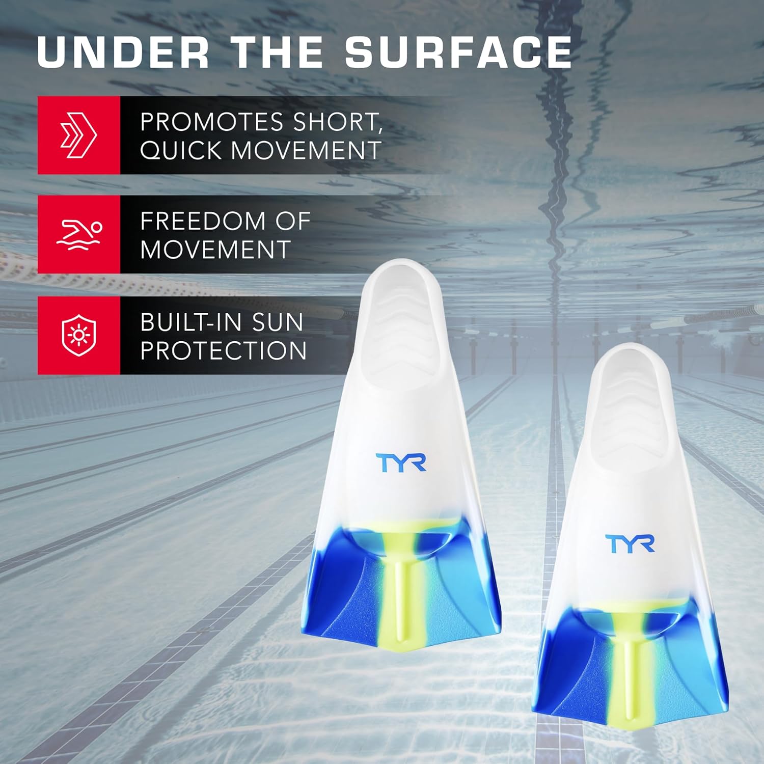 TYR Stryker Silicone Swim Fins - Adult Swimming Gear for Training and Racing