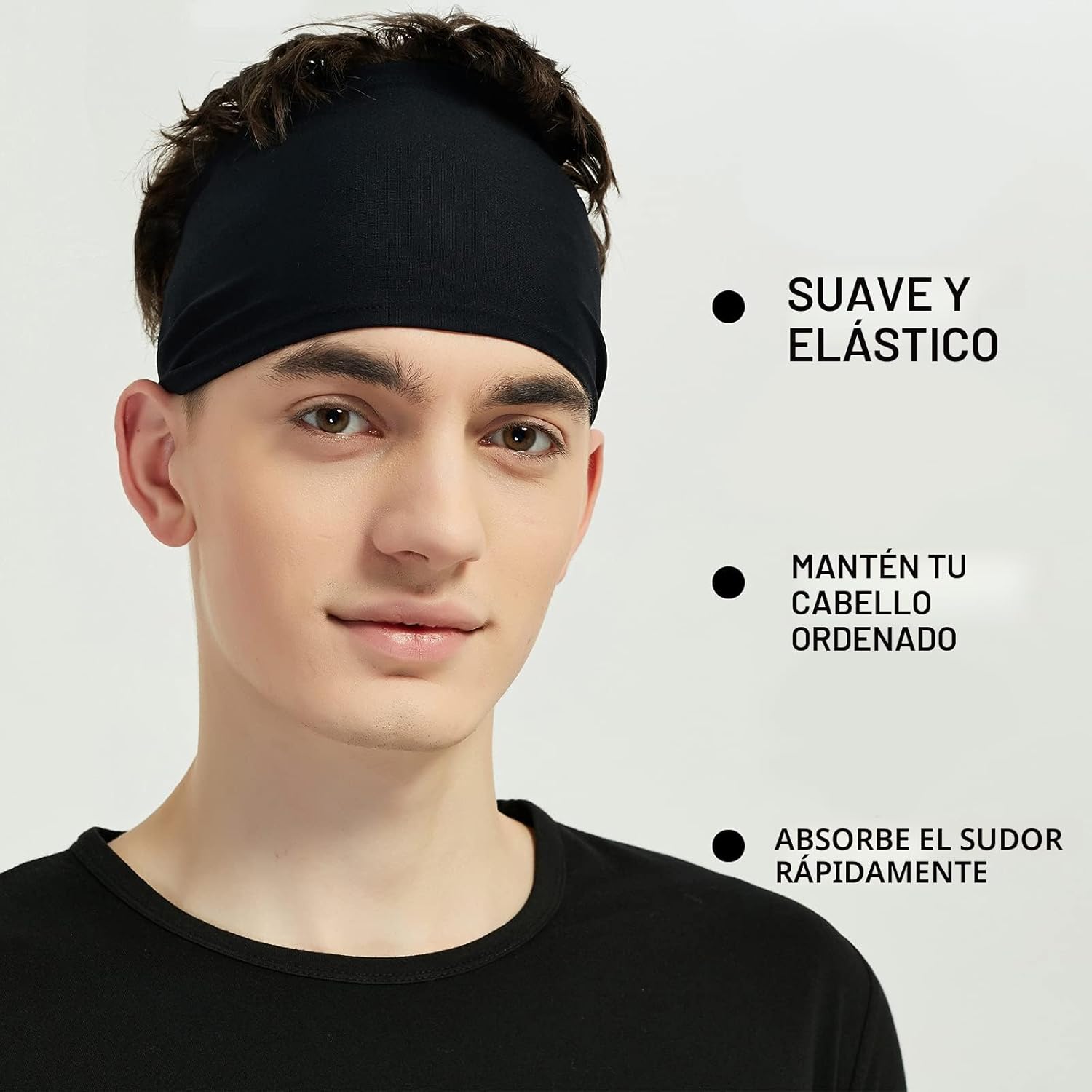 Pilamor Diademas deportivas para hombres (paquete de 5), diadema de entrenamiento que absorbe la humedad, diademas para correr, ciclismo, fútbol, yoga, banda para el cabello para mujeres y hombres