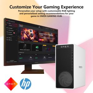 HP OMEN 16L TG03 Pro Business Gaming Desktop, Intel Ultra 7 265F (Beats i7-14700F), NVIDIA RTX 5060, 32GB DDR5 RAM, 1TB SSD, estación de trabajo para creación, paquete con teclado Thunderobot KG3089R