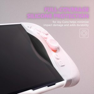 PlayVital Ranger Protective Case for Nintendo Switch 2 with Stand | Ergonomic Anti-Slip Silicone Grips, Dockable Hard Shell, 4 Thumbstick Caps | Quick-Release-Joycon Design Full-Body Cover, White