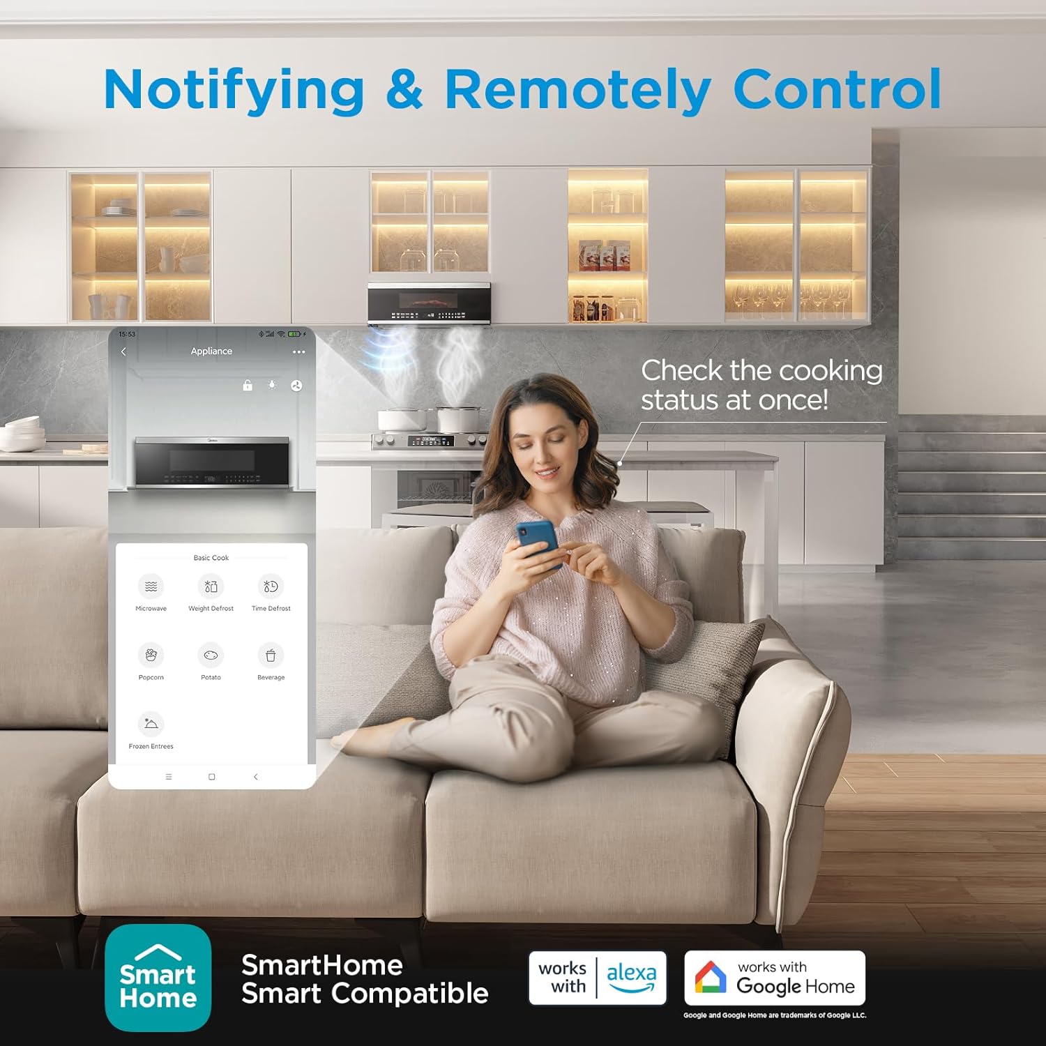 Midea MMO12S3ASTZ Microondas de sobremesa, 1.2 pies cúbicos Microondas delgados con cocción por sensor, Microondas de acero inoxidable, 1000W de potencia de calentamiento con ventilador de ventilación