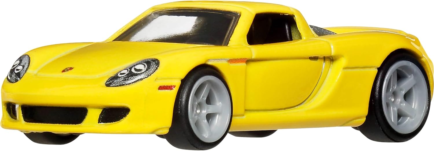 Hot Wheels Vehículo de Juguete Coleccionable Premium Car Culture, Porsche Carrera GT a Escala 1:64 Fundido a Presión, Vehículo de Iconos Atemporales con Neumáticos de Pilotos Reales