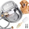 Dispensador automático de agua de metal para perros, bebedero de acero inoxidable resistente para exteriores, alimentador de agua para animales autolenado para perros y gatos con flotador y