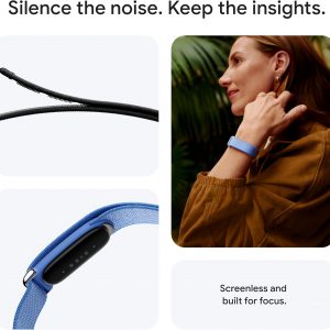 Google Fitbit Air - Screenless Activity Tracker with Fitness, Heart Rate, and Sleep Tracking - Personalized AI-Powered Coaching - Up to 7 Days’ Battery Life - Works with iOS and Android - Obsidian