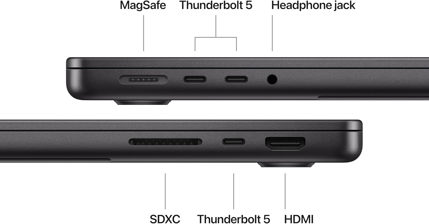Apple MacBook Pro 2024 con chip Apple M4 Pro (14 pulgadas, 24 GB de RAM, 512 GB de almacenamiento SSD) negro espacial (renovado)