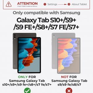Dexnor Funda para Samsung Galaxy Tab S10+ / S9+ / S8+ / S7+ con Teclado, Soporte Magnético Cantilever Flotante de 12.4'', Trackpad Multitáctil, Soporte para S Pen - Blanco