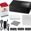 Canon Selphy CP1500 Photo Printer Bundle (Black) with KP-108 Paper (108 Sheets) 3 Color Ink Cartridges & Tudak Cleaning Cloth – Wireless Compact Dye-Sub Printer Kit
