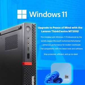 Lenovo M720Q ThinkCentre Mini PC | Windows 11 Pro | Intel i5-8400T | 8 GB RAM + 250 GB NVME | WiFi 5G + BT | Ordenador de escritorio micro para el hogar u oficina (renovado)