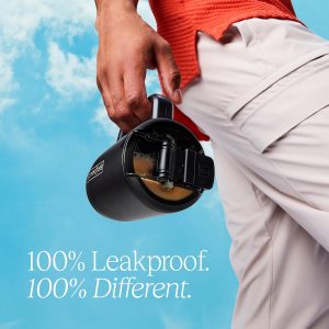 BrueMate Muev - 15oz 100% Leak Proof Insulated Coffee Mug with Handle & Lid - Stainless Steel Coffee Travel Mug - Double Walled Coffee Cup (Dark Aura)