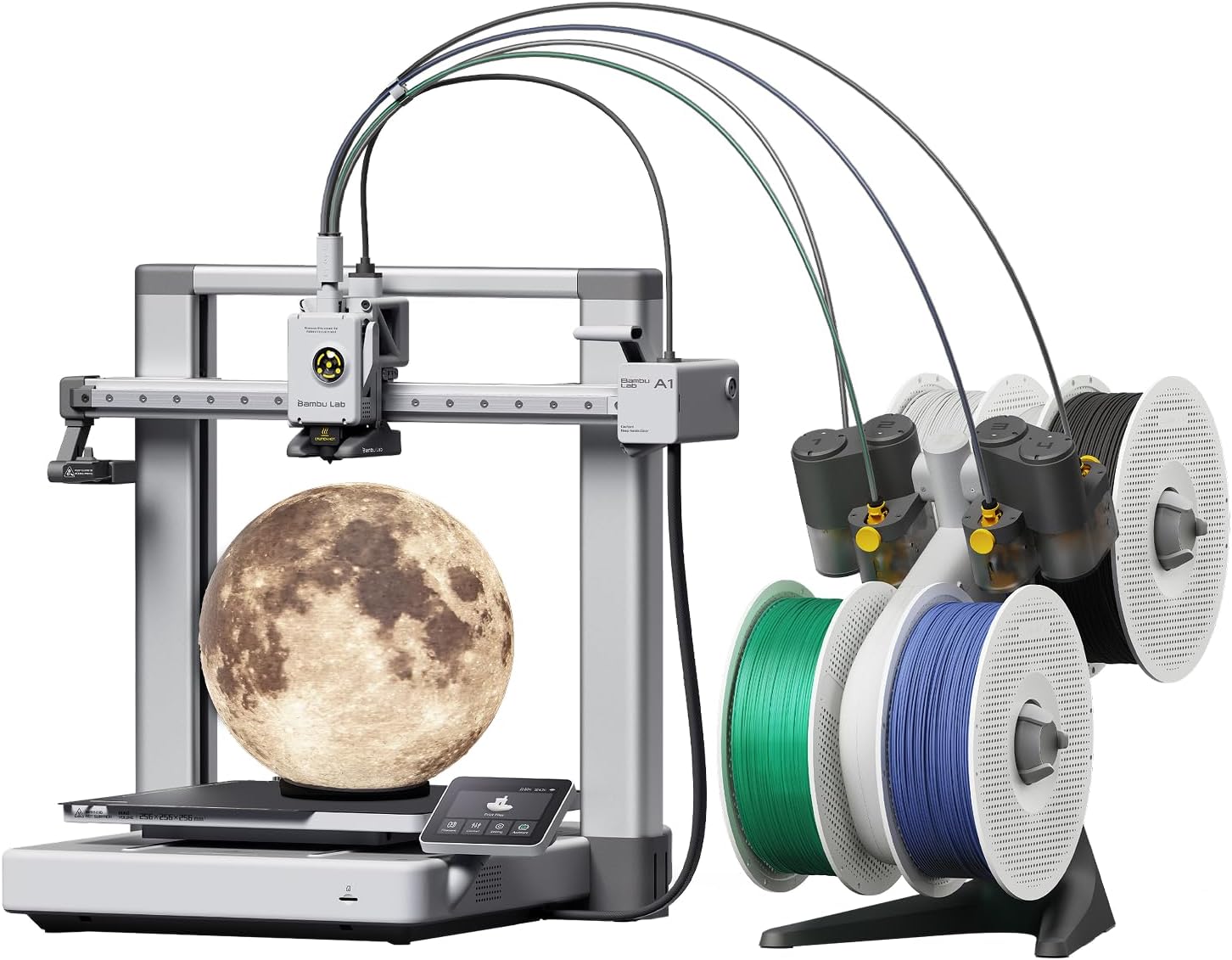 Bambu Lab A1 Combo + LED Lamp Kit, Support Multi-Color 3D Printing, High Speed & Precision, Full-Auto Calibration & Active Flow Rate Compensation, ≤48 dB Quiet FDM 3D Printers