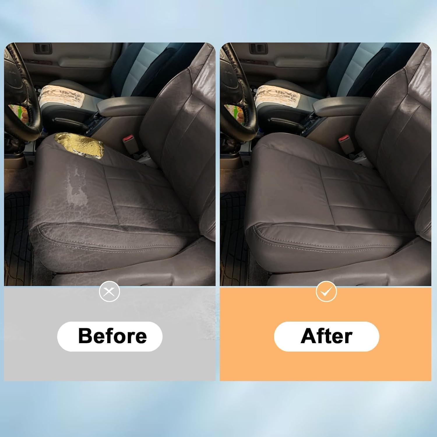 SecosAutoparts Oak Tan Front Driver or Passenger Side Bottom Leather Seat Cover Compatible with Toyota 4Runner 1996 1997 1998 2000 2001 2002