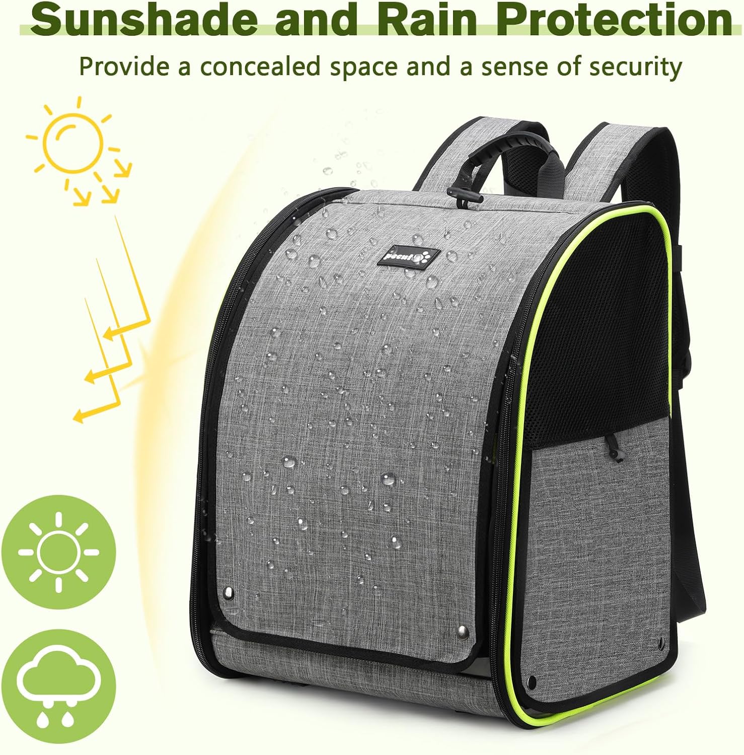 Pecute Mochila transportadora de pájaros, mochila de pájaros loros con ventana visible, percha de pie de altura ajustable, latas de alimentación, almohadillas impermeables, jaula de viaje plegable ligera para pájaros para senderismo, campamento