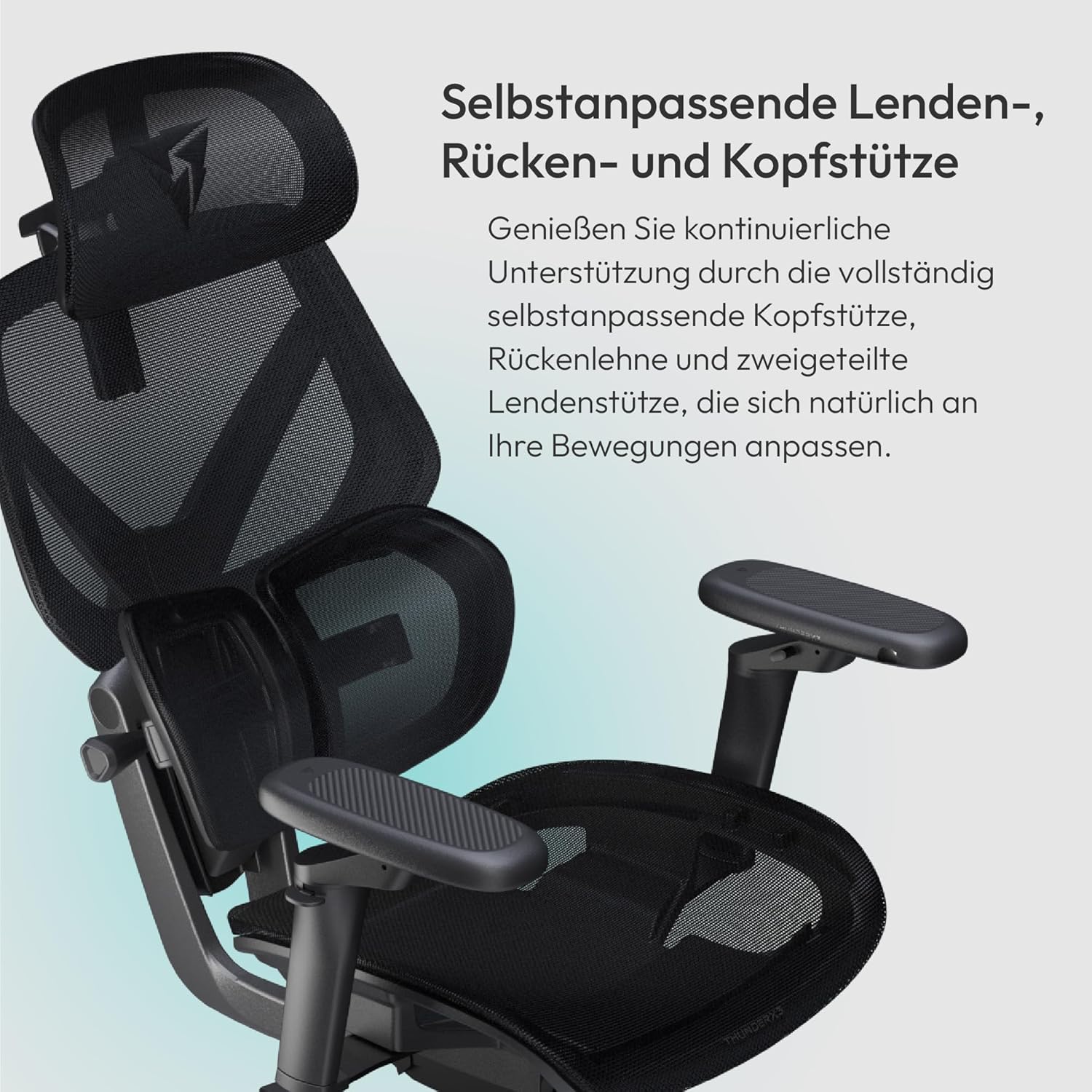 ThunderX3 Flex Pro Silla de Oficina Ergonómica, Silla Gaming para Adultos, Silla de Escritorio de Respaldo Alto, Inclinación Sincronizada, Inclinación Hacia Adelante, 19D Completamente Autoajustable