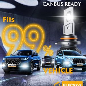 Auxbeam 9005 and 9006 Combo Bulbs, 40000LM 600% Brighter 9005/9006 Fog Light Bulbs, 6500K White, 6-Layer Cooling System, 20% Smaller Size, Orange Rings for 9005, Black Rings for 9006