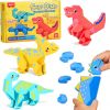 JoyCat Magnetic Wooden Dinosaur Building Toys for Toddlers 1-3, Build and Take Apart Dino Playset, Montessori STEM Fine Motor Toy, Gifts for Boys Girls