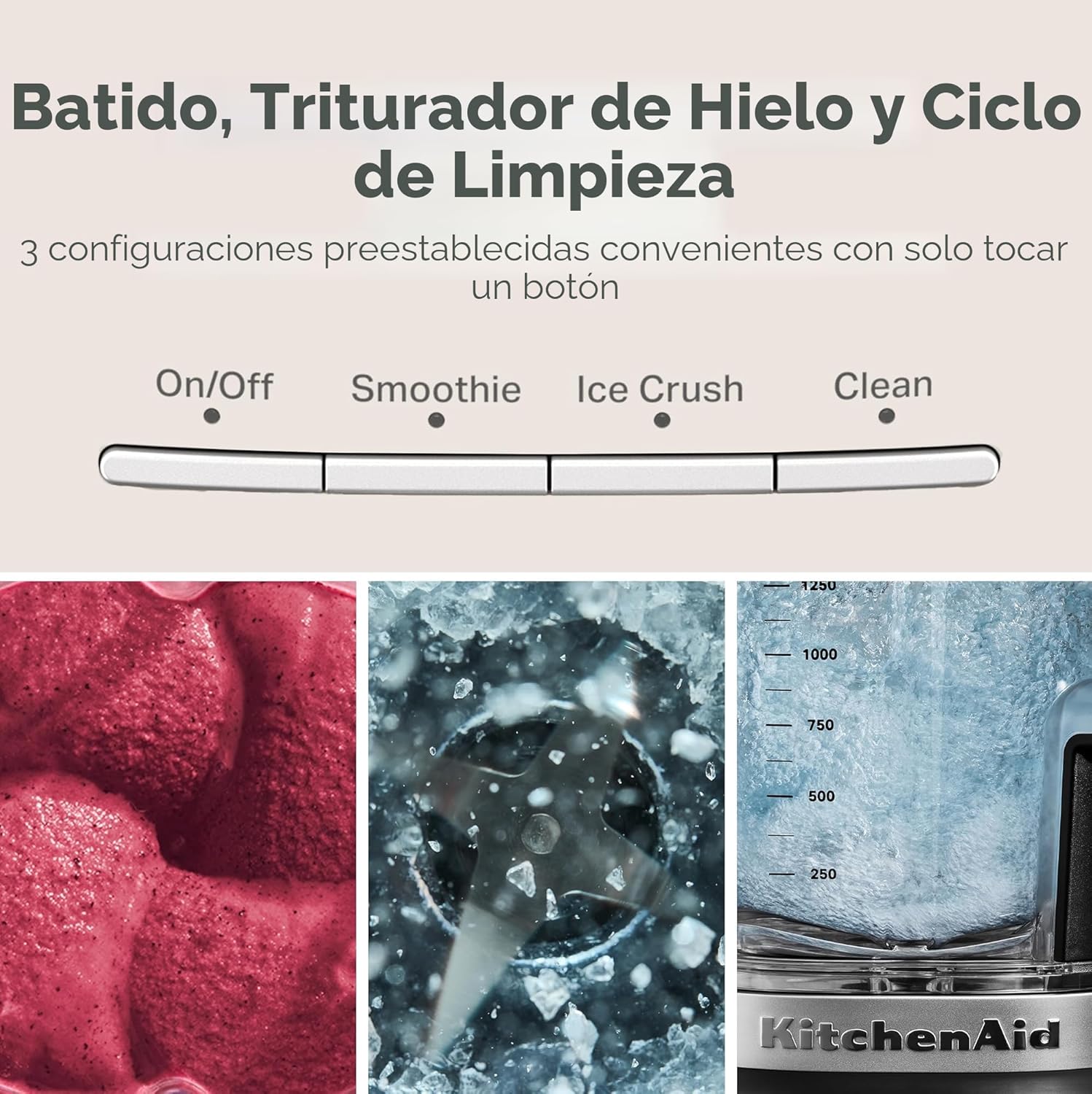 KitchenAid Pure Power - Licuadora con 2 frascos de mezcla personales, potencia máxima de 1700 vatios*, KSB2078, negro mate