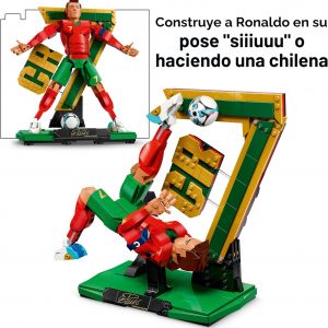 LEGO Editions Cristiano Ronaldo – Leyenda del fútbol – Juego de construcción para niños y niñas, a partir de 12 años – Regalo de fútbol coleccionable con placa – Decoración de dormitorio o estante