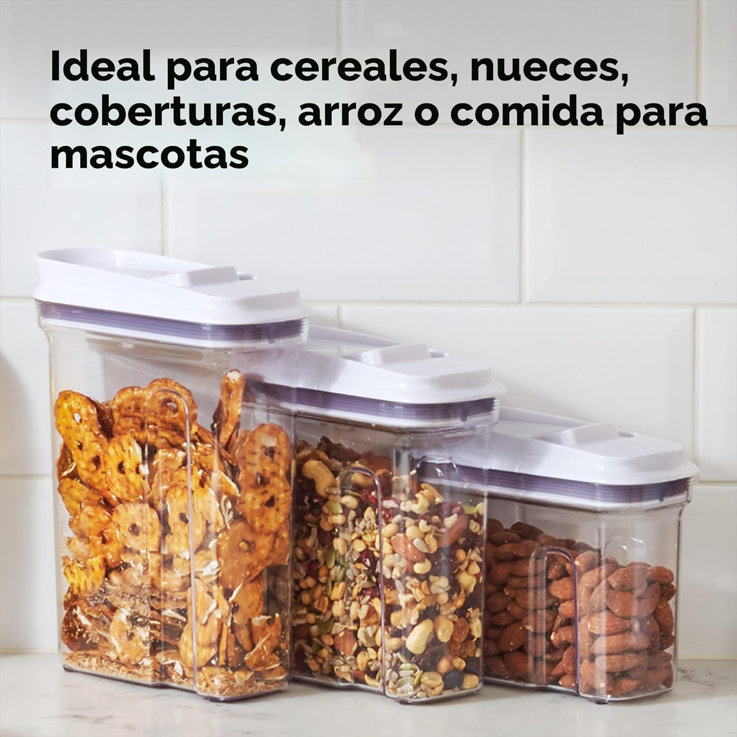 OXO Good Grips Dispensador de Cereales Hermético POP Grande (4.5 Qt)